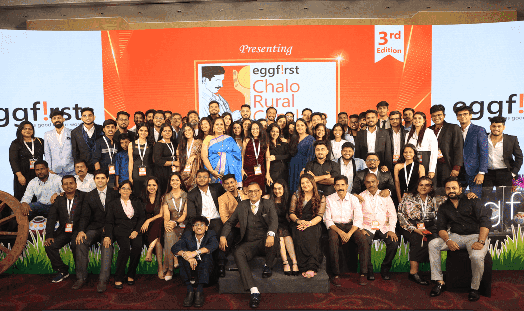 Eggfirst Agency's team members posing together for a group picture at the Chalo rural conclave and awards event.