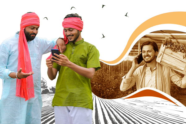 Two men in Indian attire examining a cellphone, representing the essence of rural marketing in India. Two men in Indian attire examining a cellphone, representing the essence of rural marketing in India.